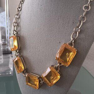LEE By LEE ANGEL 12KT GP By The Sea Gold Yellow-Orange Cube Necklace